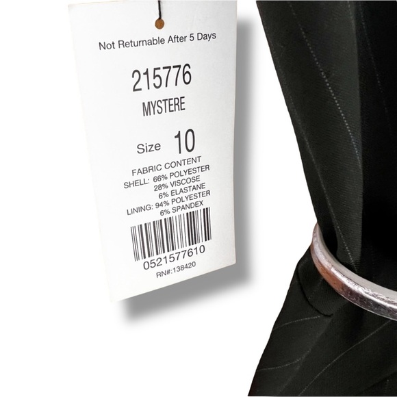 Etcetera Basic Black Mystery Dress New with Tags Size 10 slight pinstripe - Picture 5 of 8